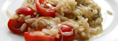 Risotto met mozzarella en tomaat