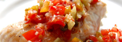 Gegrilde vis met tomatensalsa
