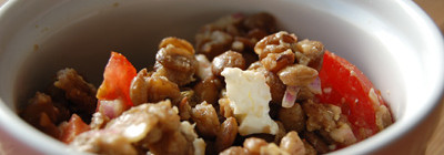 Linzensalade met geitenkaas