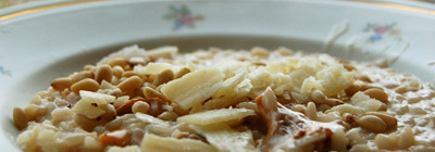 Risotto met bospaddestoelen en blauwe kaas