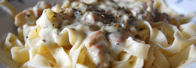 Pasta met verse cantharellen en blauwe kaas