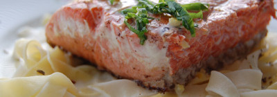 Wilde zalm met citroensaus