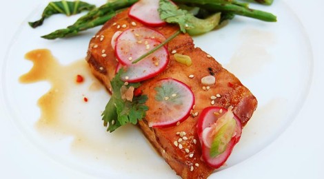 Zalm met gember en radijs